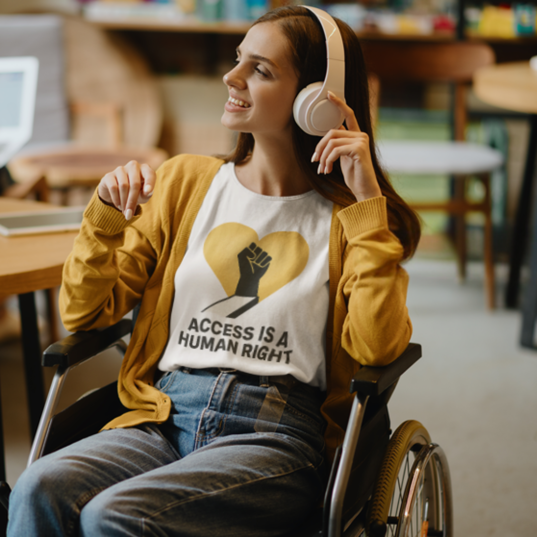 ✊💛 “Access Is a Human Right” Unisex T-Shirt – Disability Justice Edition