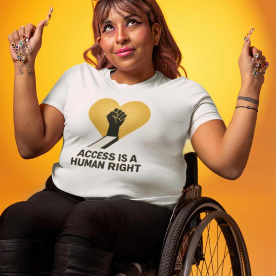 ✊💛 “Access Is a Human Right” Unisex T-Shirt – Disability Justice Edition