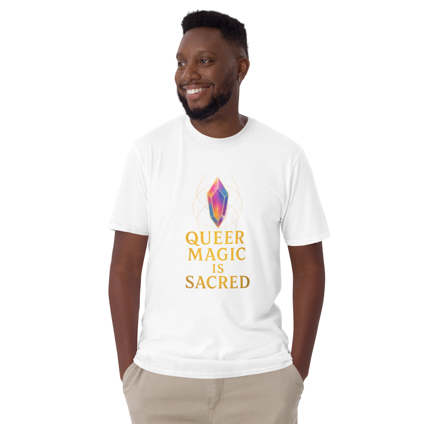 ✨🔮 “Queer Magic is Sacred” Unisex T-Shirt – Cosmic Pride Edition
